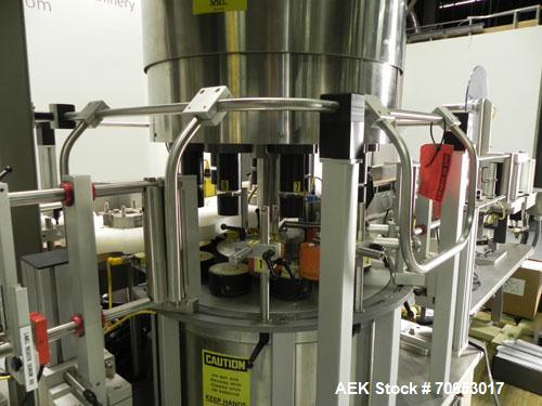 Used Weiler Labeling Systems (Sancoa) Model PRL-2000-S10 Rotary Pressure Sensitive Labeler. 10 Head unit designed to run front and back and wrap applications. Originally ran from 7 ml - 30 ml round b...