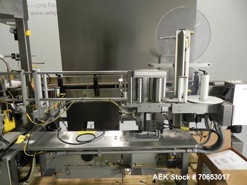 Used Weiler Labeling Systems (Sancoa) Model PRL-2000-S10 Rotary Pressure Sensitive Labeler. 10 Head unit designed to run front and back and wrap applications. Originally ran from 7 ml - 30 ml round b...