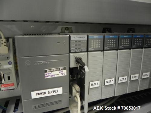 Used Weiler Labeling Systems (Sancoa) Model PRL-2000-S10 Rotary Pressure Sensitive Labeler. 10 Head unit designed to run front and back and wrap applications. Originally ran from 7 ml - 30 ml round b...