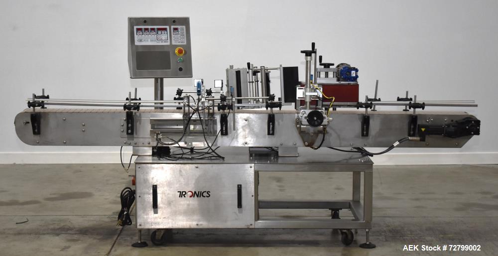 Tronics Model S3 stainless steel pressure sensitive wrap labeler