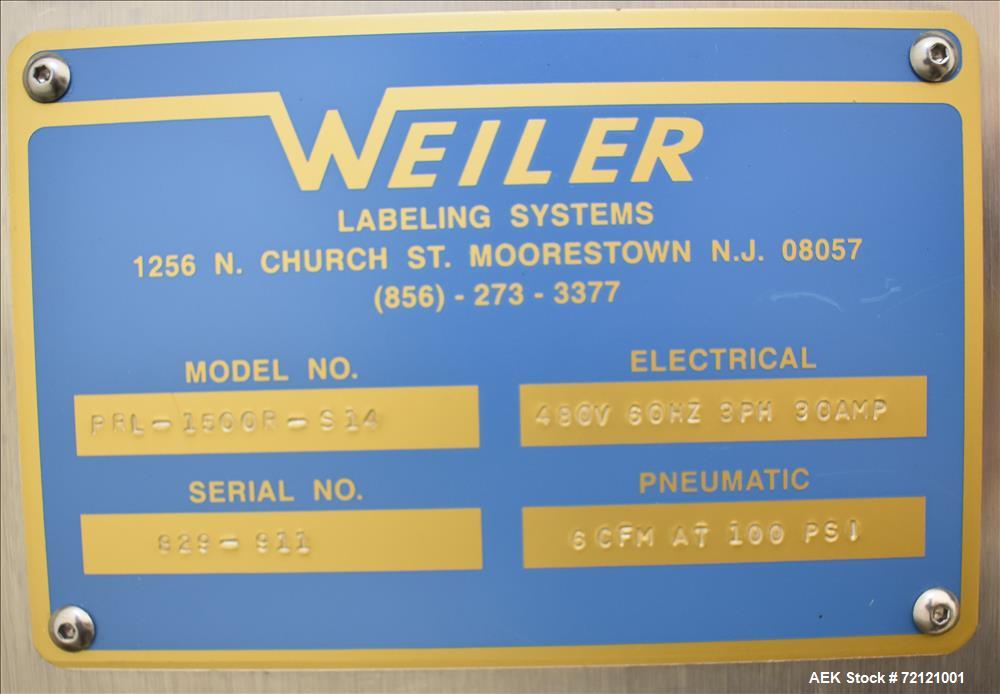 Used Weiler Labeling Systems High Speed Rotary Pharmaceutical Labeler