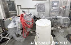 Used Quadrel Labeling Systems Labeler. Model Moduline 3 Wraparound Pressure Sensitive Labeler. Plastic table-top chain conve...