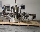 Used Used Sancoa rotary labeler. model# PRL 1500R-S10, 10 station, right hand label head, dual label unwind stand, Industrial Dynamic Lastec laser coder with vision system, onboard side serter head, ...