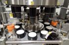 Used Used Sancoa rotary labeler. model# PRL 1500R-S10, 10 station, right hand label head, dual label unwind stand, Industrial Dynamic Lastec laser coder with vision system, onboard side serter head, ...