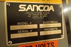 Used Used Sancoa rotary labeler. model# PRL 1500R-S10, 10 station, right hand label head, dual label unwind stand, Industrial Dynamic Lastec laser coder with vision system, onboard side serter head, ...
