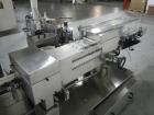 Used-Used New Jersey wrap around labeler, model 334RSTP, speeds up to 400 units/minute, trunion roll bottle handling system,...