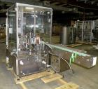 Used Libra Pharmaceutical Technologies Pressure Sensitive Bottle Labeler, Model SENS 350. Designed to apply pressure sensitive labels on cylindrical containers of metal, glass, or plastic. Maximum ou...