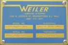 Used Weiler Labeling Systems (Sancoa) Model PRL-2000-S10 Rotary Pressure Sensitive Labeler. 10 Head unit designed to run front and back and wrap applications. Originally ran from 7 ml - 30 ml round b...