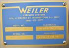 Used Weiler Labeling Systems High Speed Rotary Pharmaceutical Labeler