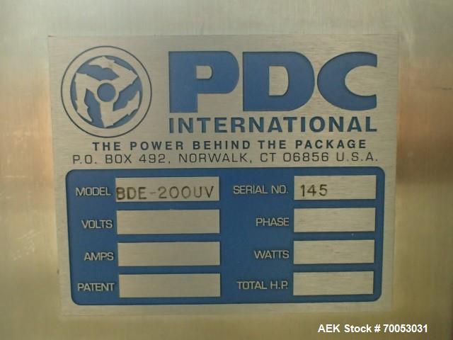 Gebrauchter PDC-Nackenbander-Sleever, Modell 75E, beschleunigt bis zu 300 Behälter / Minute, .375 - 3.5' Durchmesser, .625 -...