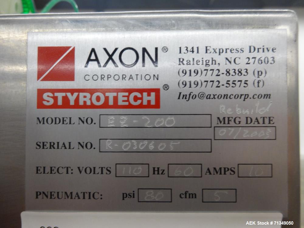 Used Axon Corporation Tamper Evident Bander Shrink Sleeve Label Applicator