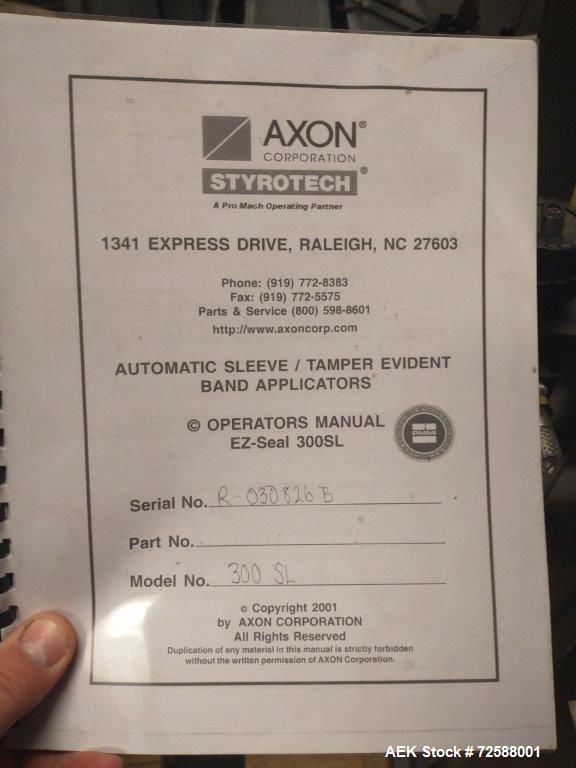 Used Axon 300SL High Speed Shrink Sleeve Labeling Line