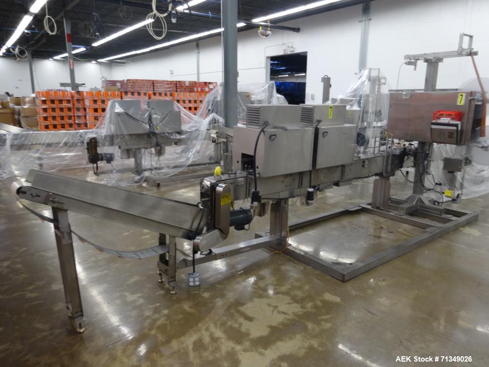 Used Axon Corporation EZ-100 Tamper Evident Bander Shrink Sleeve Label Applicat