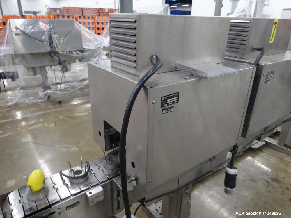 Used Axon Corporation EZ-100 Tamper Evident Bander Shrink Sleeve Label Applicat