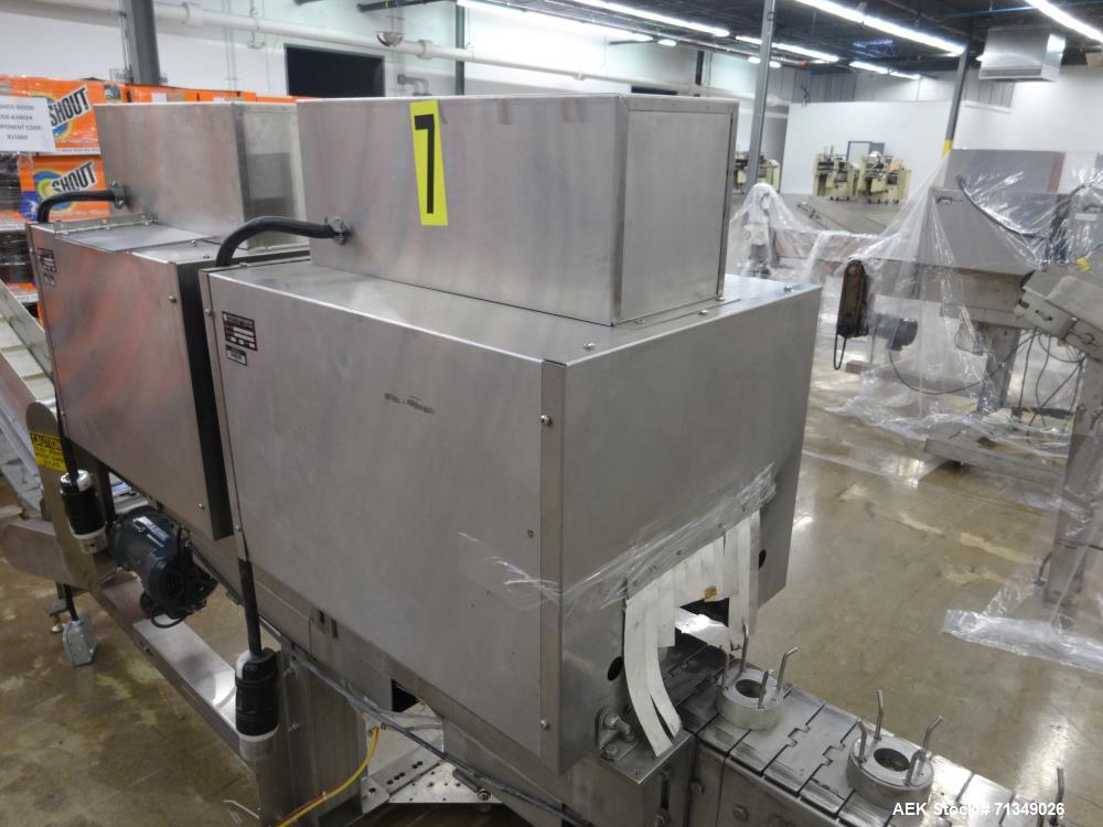 Used Axon Corporation EZ-100 Tamper Evident Bander Shrink Sleeve Label Applicat