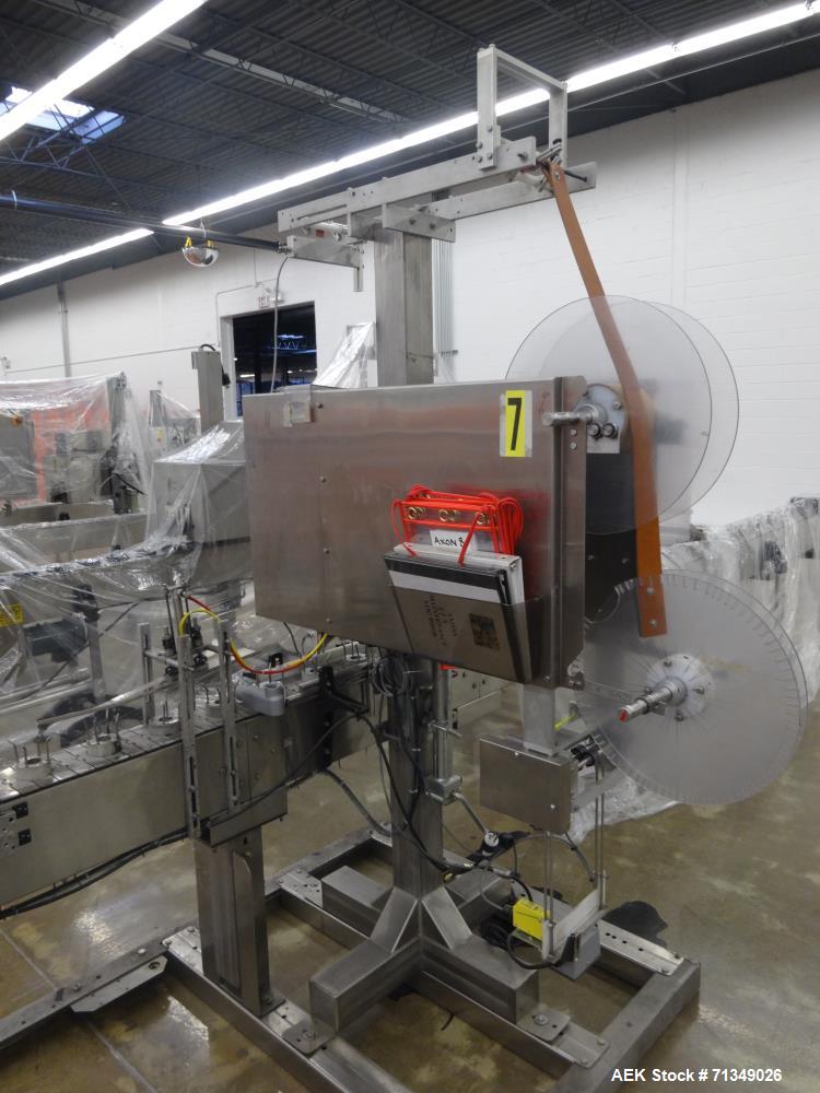 Used Axon Corporation EZ-100 Tamper Evident Bander Shrink Sleeve Label Applicat