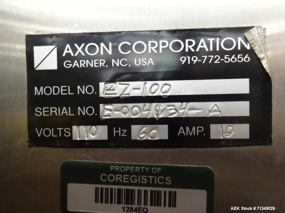 Used Axon Corporation EZ-100 Tamper Evident Bander Shrink Sleeve Label Applicat