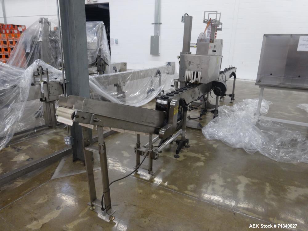 Used Axon Corporation EZ-100 Tamper Evident Band and Sleeve Label Applicator