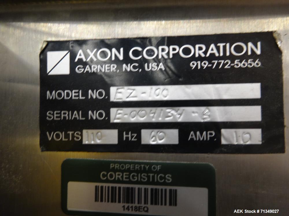 Used Axon Corporation EZ-100 Tamper Evident Band and Sleeve Label Applicator