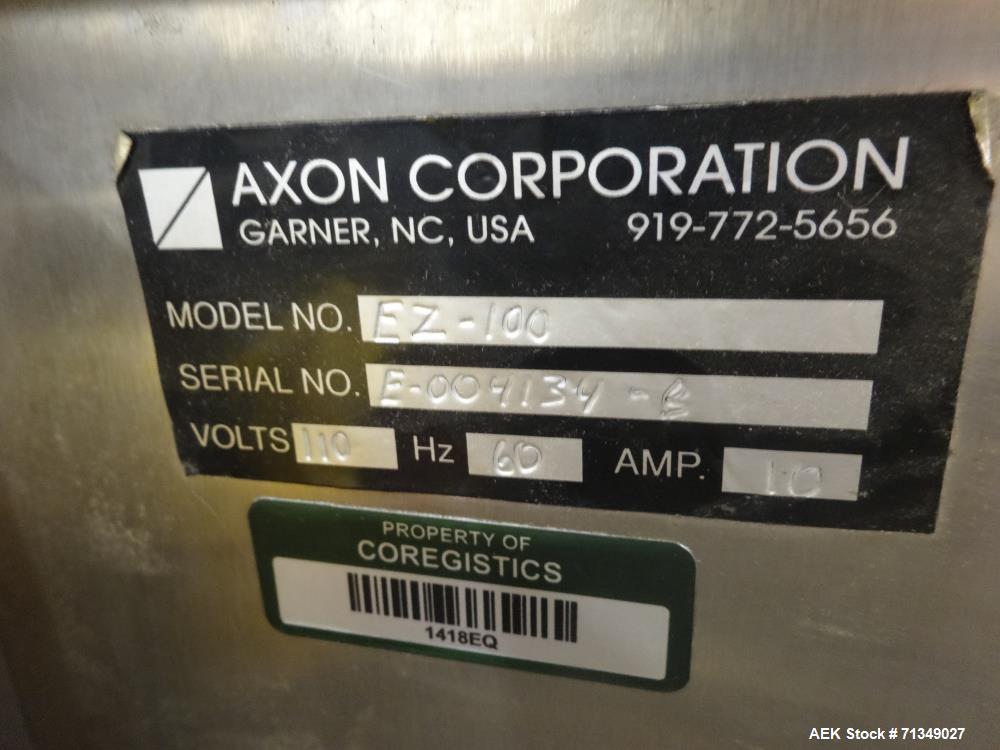 Used Axon Corporation EZ-100 Tamper Evident Band and Sleeve Label Applicator