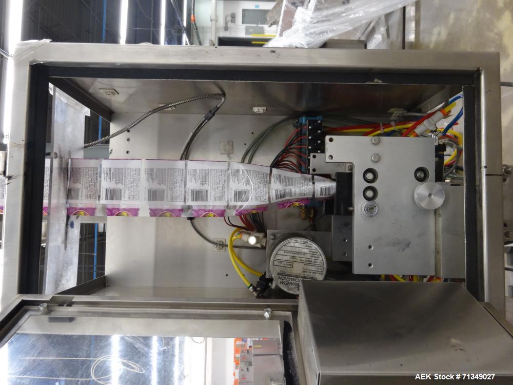 Used Axon Corporation EZ-100 Tamper Evident Band and Sleeve Label Applicator