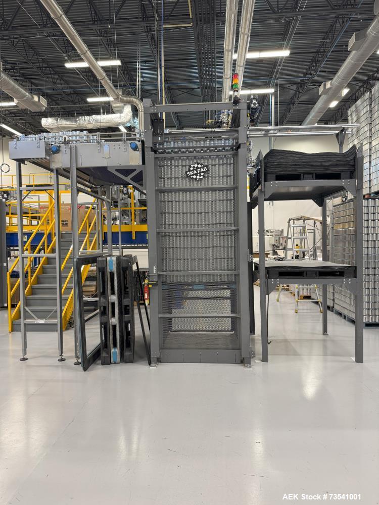 Axon Shrink Sleeve Labeling Line EZ-150SL – 150 BPM with Steam Tunnel, Depalletizer & Palletizer