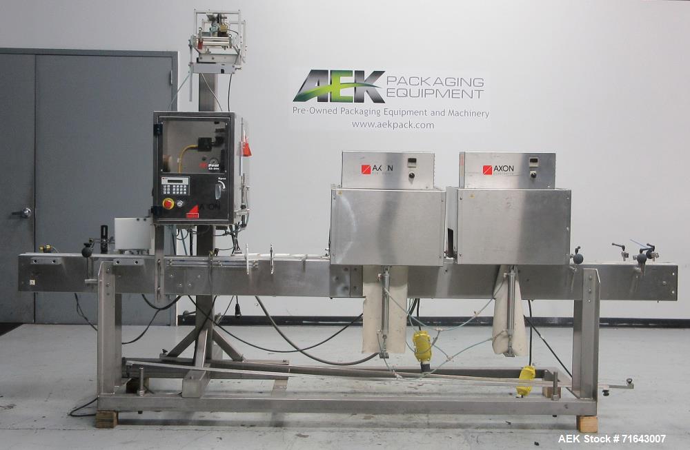 Used Axon Styrotech Model EZ-200-AB Tamper Evident Sleeve Labeler/Band Applicat