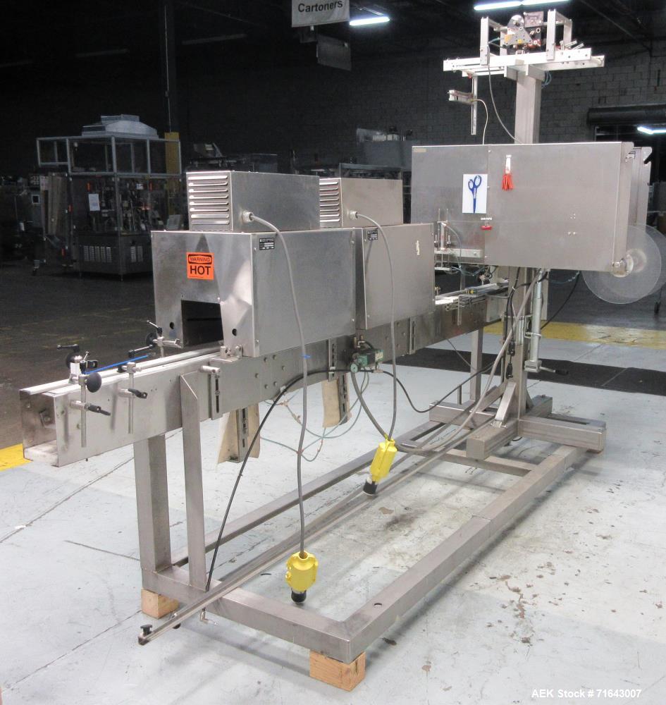 Used Axon Styrotech Model EZ-200-AB Tamper Evident Sleeve Labeler/Band Applicat