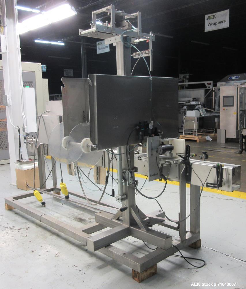 Used Axon Styrotech Model EZ-200-AB Tamper Evident Sleeve Labeler/Band Applicat