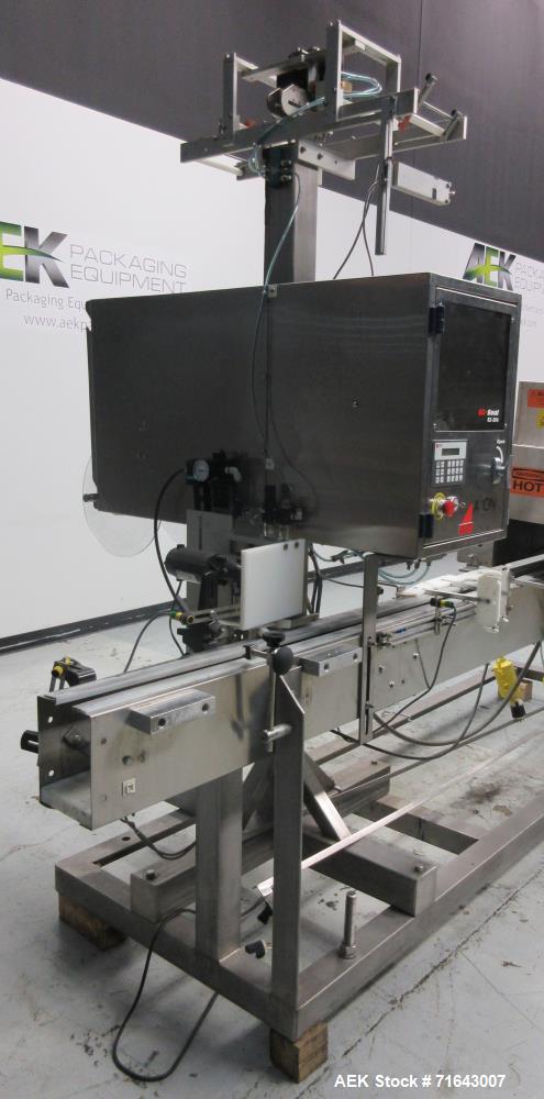 Used Axon Styrotech Model EZ-200-AB Tamper Evident Sleeve Labeler/Band Applicat