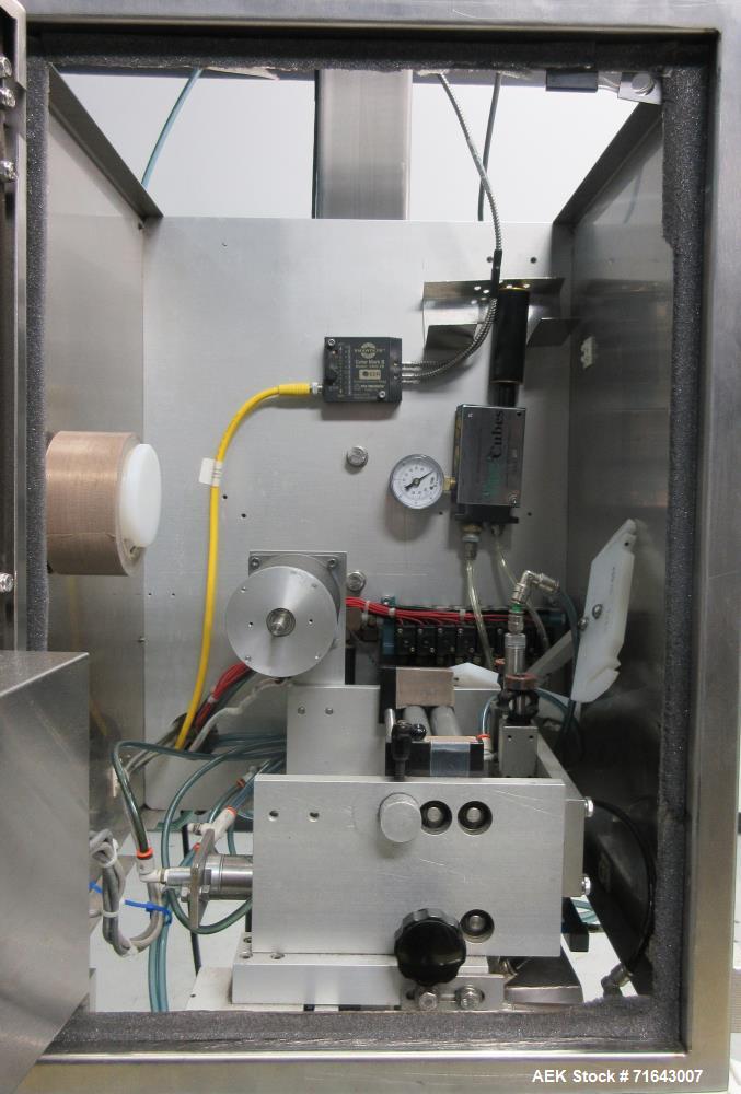 Used Axon Styrotech Model EZ-200-AB Tamper Evident Sleeve Labeler/Band Applicat