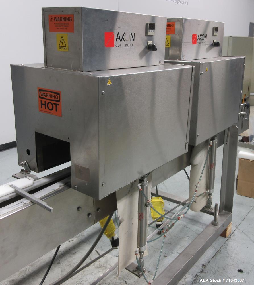 Used Axon Styrotech Model EZ-200-AB Tamper Evident Sleeve Labeler/Band Applicat