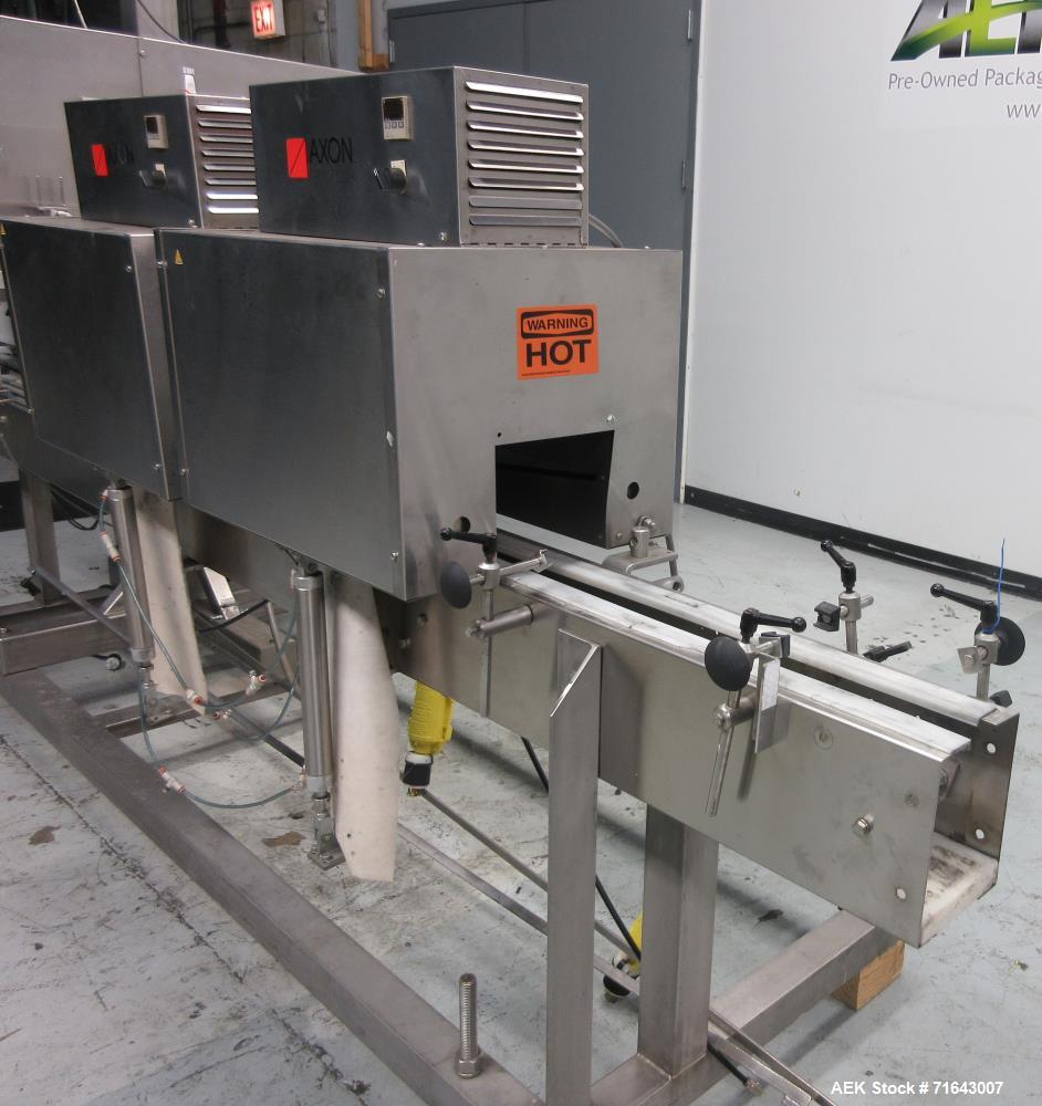 Used Axon Styrotech Model EZ-200-AB Tamper Evident Sleeve Labeler/Band Applicat