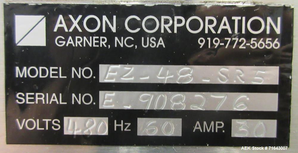 Used Axon Styrotech Model EZ-200-AB Tamper Evident Sleeve Labeler/Band Applicat