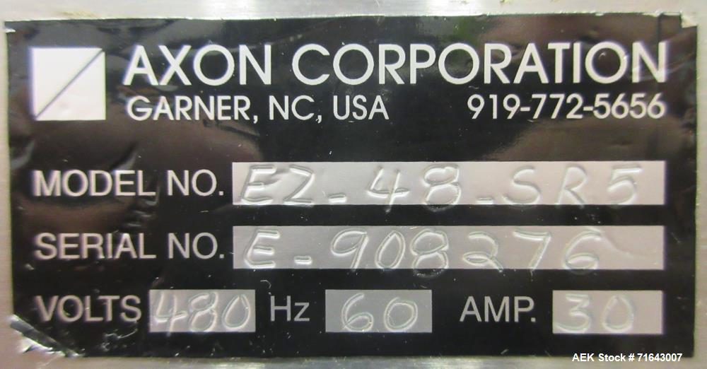 Used Axon Styrotech Model EZ-200-AB Tamper Evident Sleeve Labeler/Band Applicat