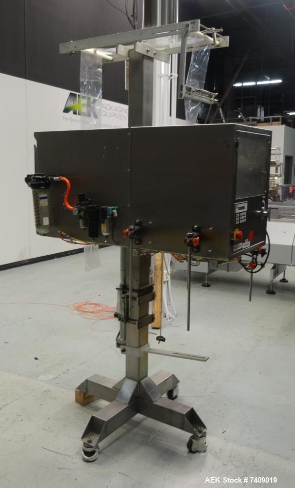 Used Axon EZ-300 Sleeve Labeler/Tamper Evident Band Applicator