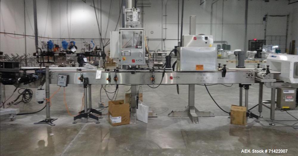 Used Axon Model EZ-100 Tamper Evident Neck Bander and Sleeve Labeler