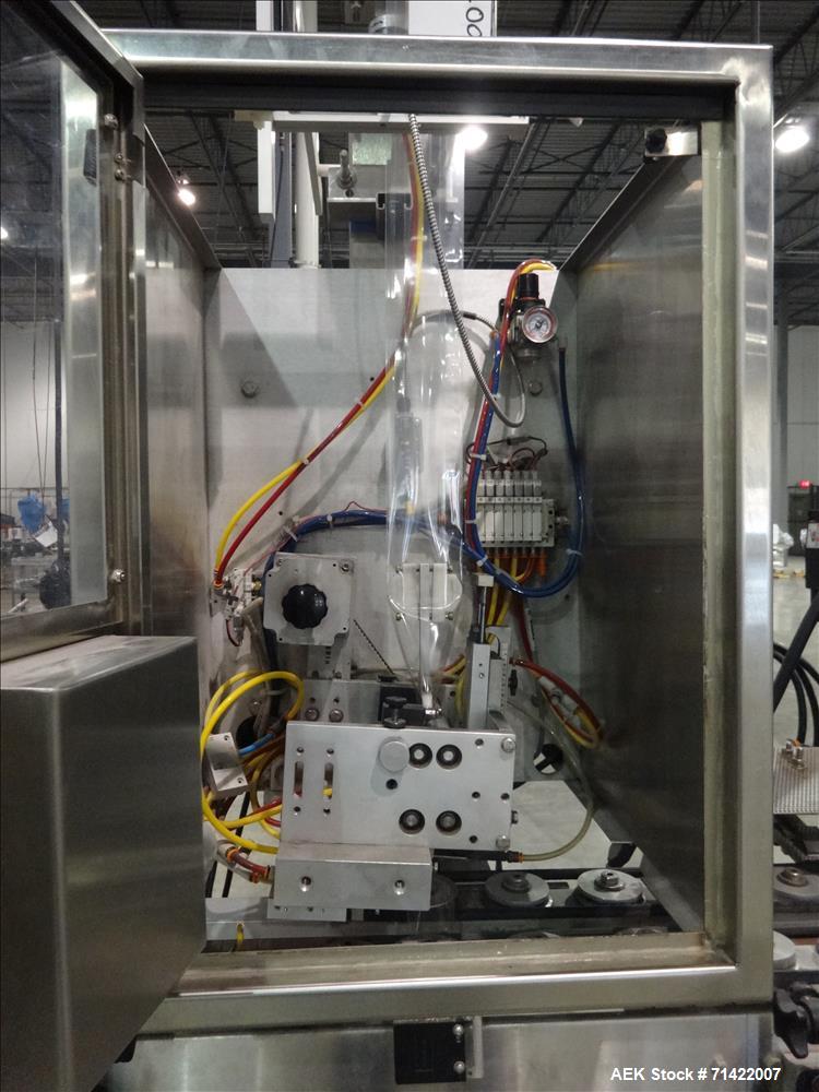 Used Axon Model EZ-100 Tamper Evident Neck Bander and Sleeve Labeler