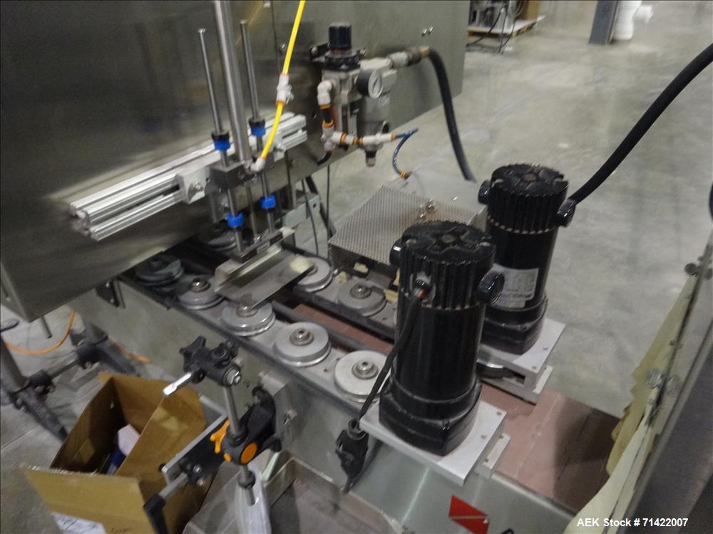 Used Axon Model EZ-100 Tamper Evident Neck Bander and Sleeve Labeler