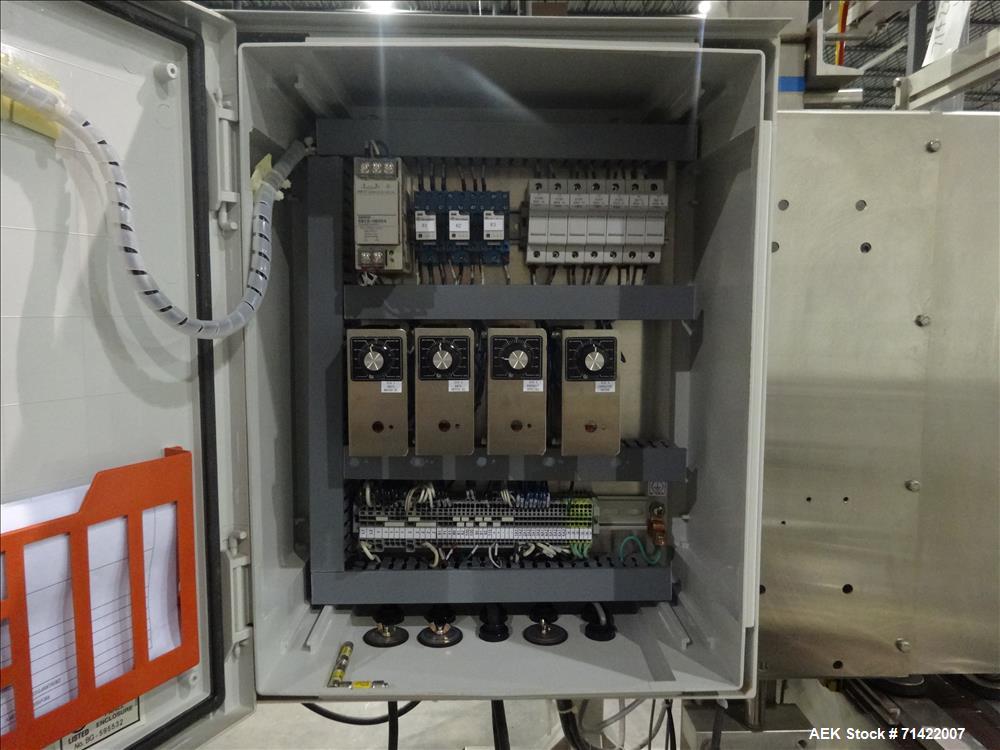 Used Axon Model EZ-100 Tamper Evident Neck Bander and Sleeve Labeler