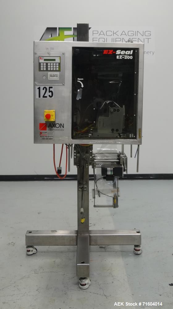 Used Axon EZ-200 Tamper Evident Band Applicator/Sleeve Labeler