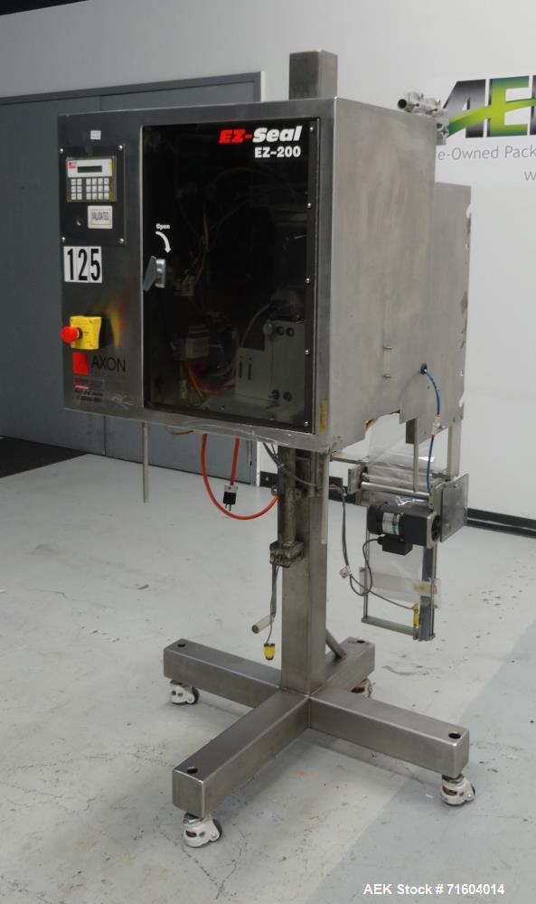 Used Axon EZ-200 Tamper Evident Band Applicator/Sleeve Labeler