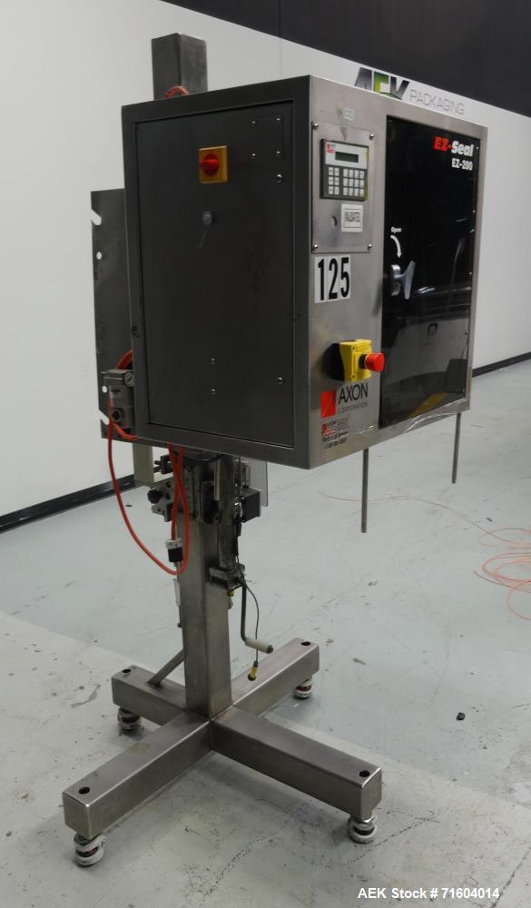 Used Axon EZ-200 Tamper Evident Band Applicator/Sleeve Labeler