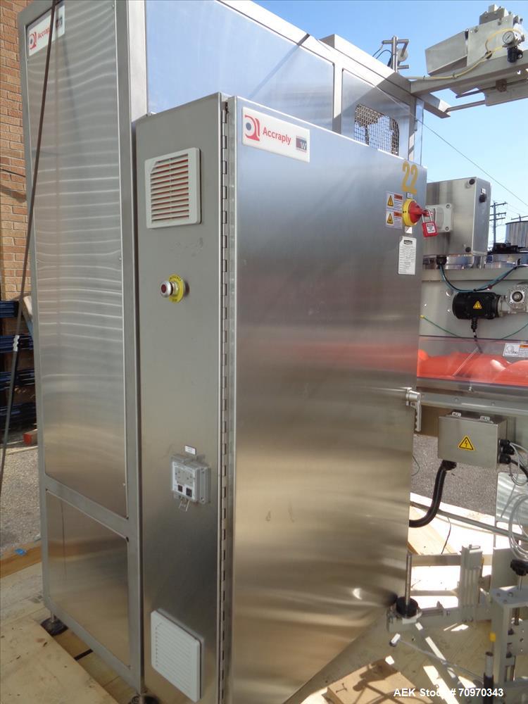 Used Accraply (Barry Wehmiller) Model RF150 High Speed Shrink Sleeve Labele