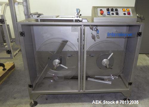 Used Fuji Intersleeve Model 3200H Horizontal sleeve labeler. Maximum speed 15,000/hour ( ref. sleeve 100 cl x 30lfw). Product diameter 8-40mm, product length 40-200mm. Last running plastic vials off ...