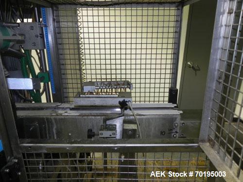 Used Graham Packaging RF200LRSleeve Labeler. Capable of speeds up to 200 bottles per minute. Sleeve layflat range of 30mm - 200mm,cut length up to 200mm. Has dual wormscrew infeed, HMI interface and ...