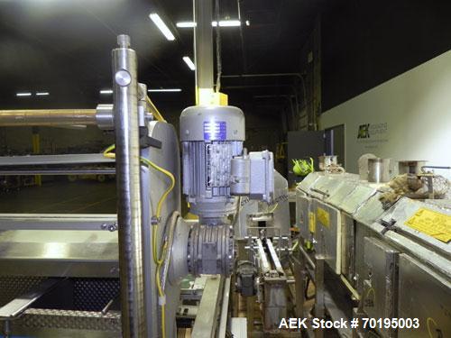 Used Graham Packaging RF200LRSleeve Labeler. Capable of speeds up to 200 bottles per minute. Sleeve layflat range of 30mm - 200mm,cut length up to 200mm. Has dual wormscrew infeed, HMI interface and ...