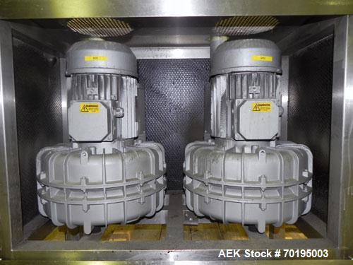 Used Graham Packaging RF200LRSleeve Labeler. Capable of speeds up to 200 bottles per minute. Sleeve layflat range of 30mm - 200mm,cut length up to 200mm. Has dual wormscrew infeed, HMI interface and ...