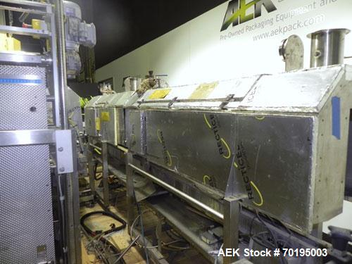 Used Graham Packaging RF200LRSleeve Labeler. Capable of speeds up to 200 bottles per minute. Sleeve layflat range of 30mm - 200mm,cut length up to 200mm. Has dual wormscrew infeed, HMI interface and ...
