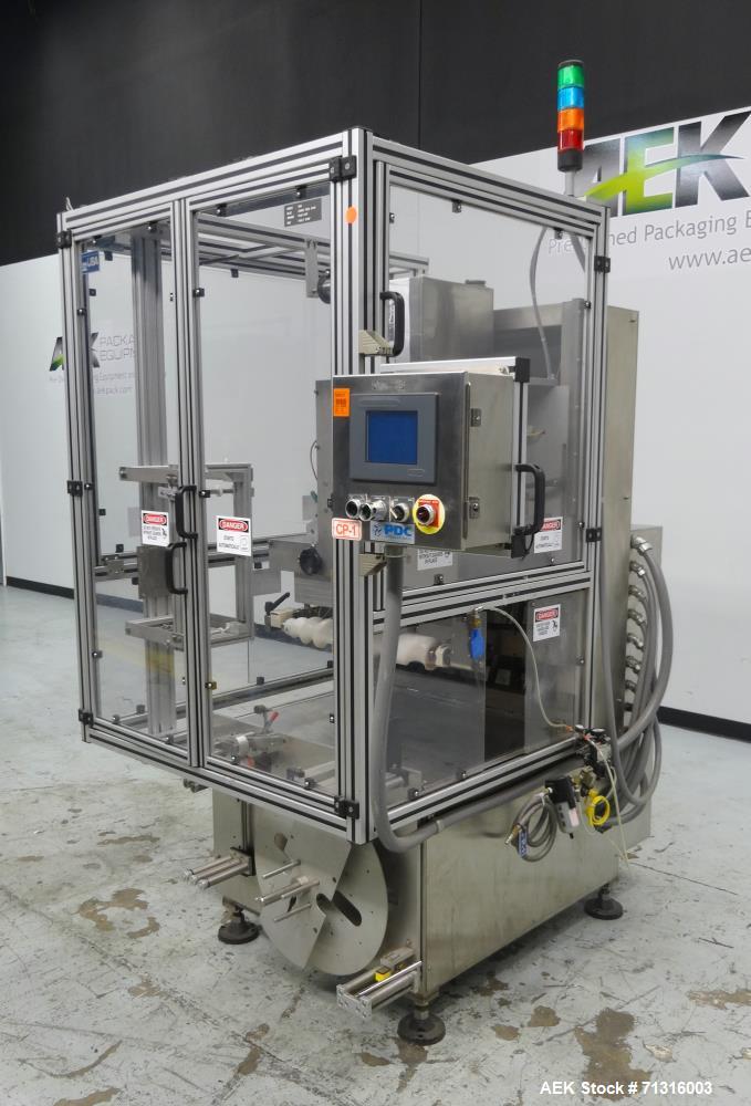 Used PDC Model Automatic Shrink Sleeve Labeler and Tamper Evident Neck Bander